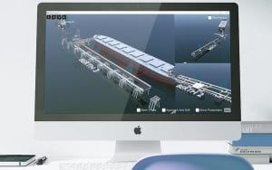 Interactive 3D vessel drift detection interface for management consulting services