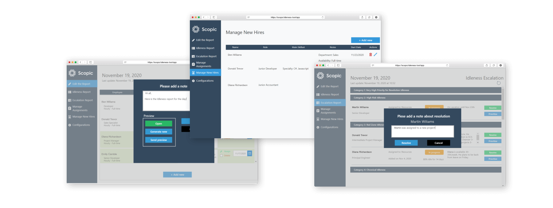 Scopic Idleness Automation Tool solution