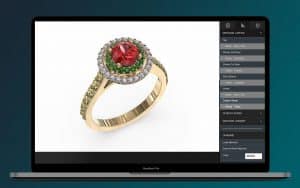 Interactive 3D jewelry product configurator for e-commerce platforms using React