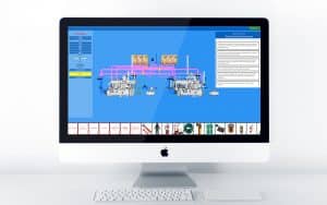 3D interactive eLearning application interface developed with Angular and ThreeJS for education