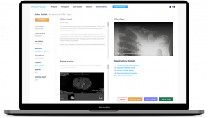 Mediphany AI healthcare software interface displaying radiology imaging and AI analytics tools