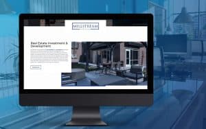 Modern real estate website design with custom development for Millstream Partners