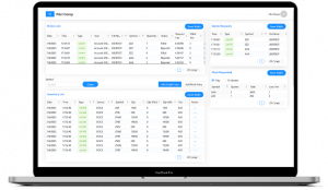 User interface of finance-focused stock trading app using AWS and React.js technologies