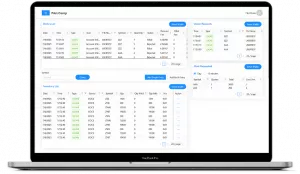 User interface of finance-focused stock trading app using AWS and React.js technologies