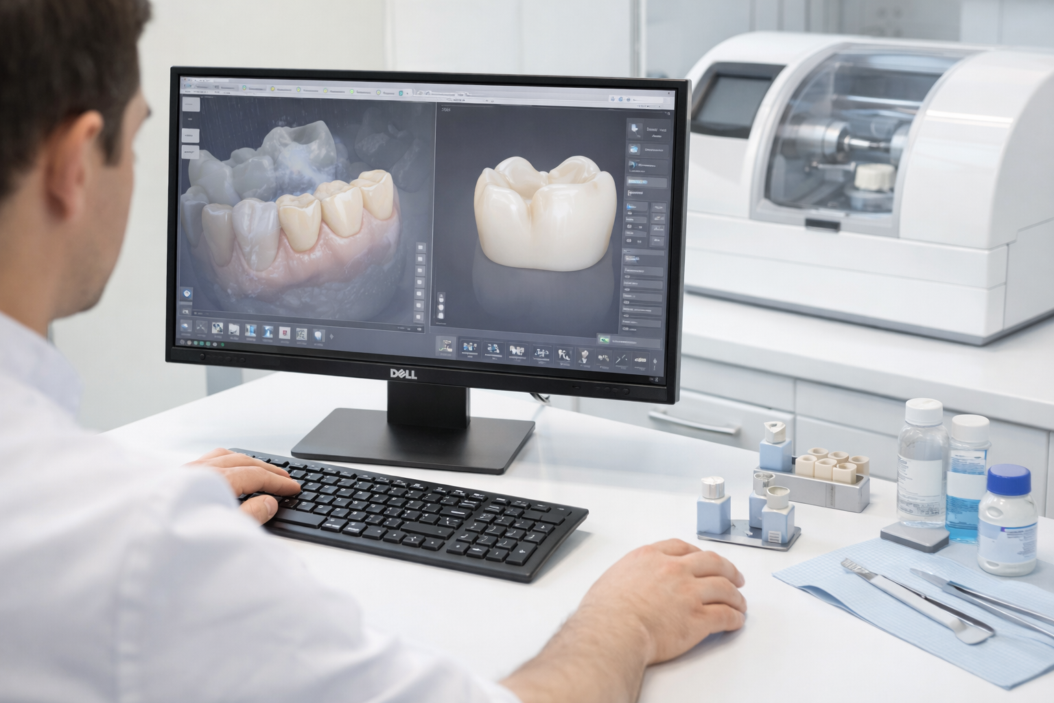 Designing a dental crown in CAD software