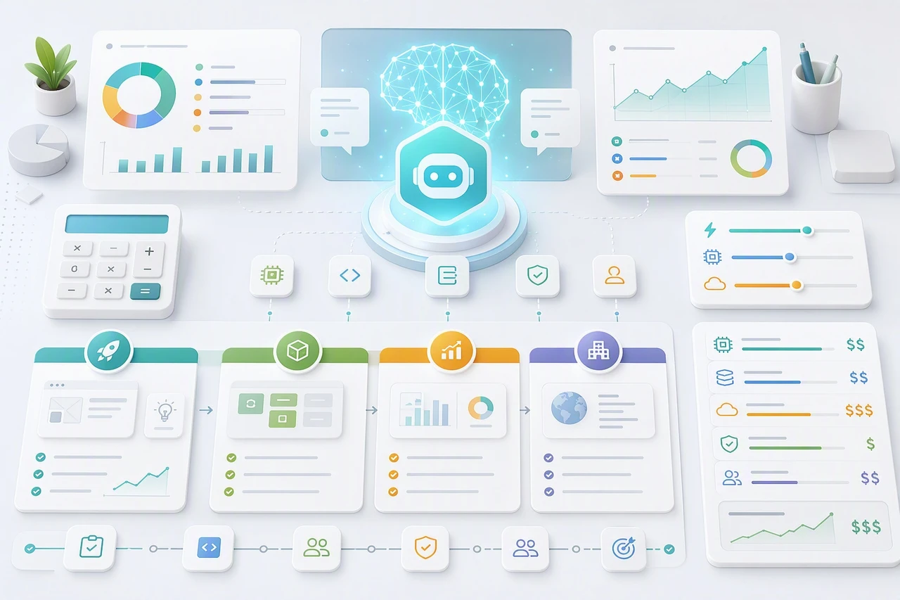 ai-automation AI agent development cost depends mainly on agent type, autonomy level, integrations, data readiness, model usage, and production requirements.